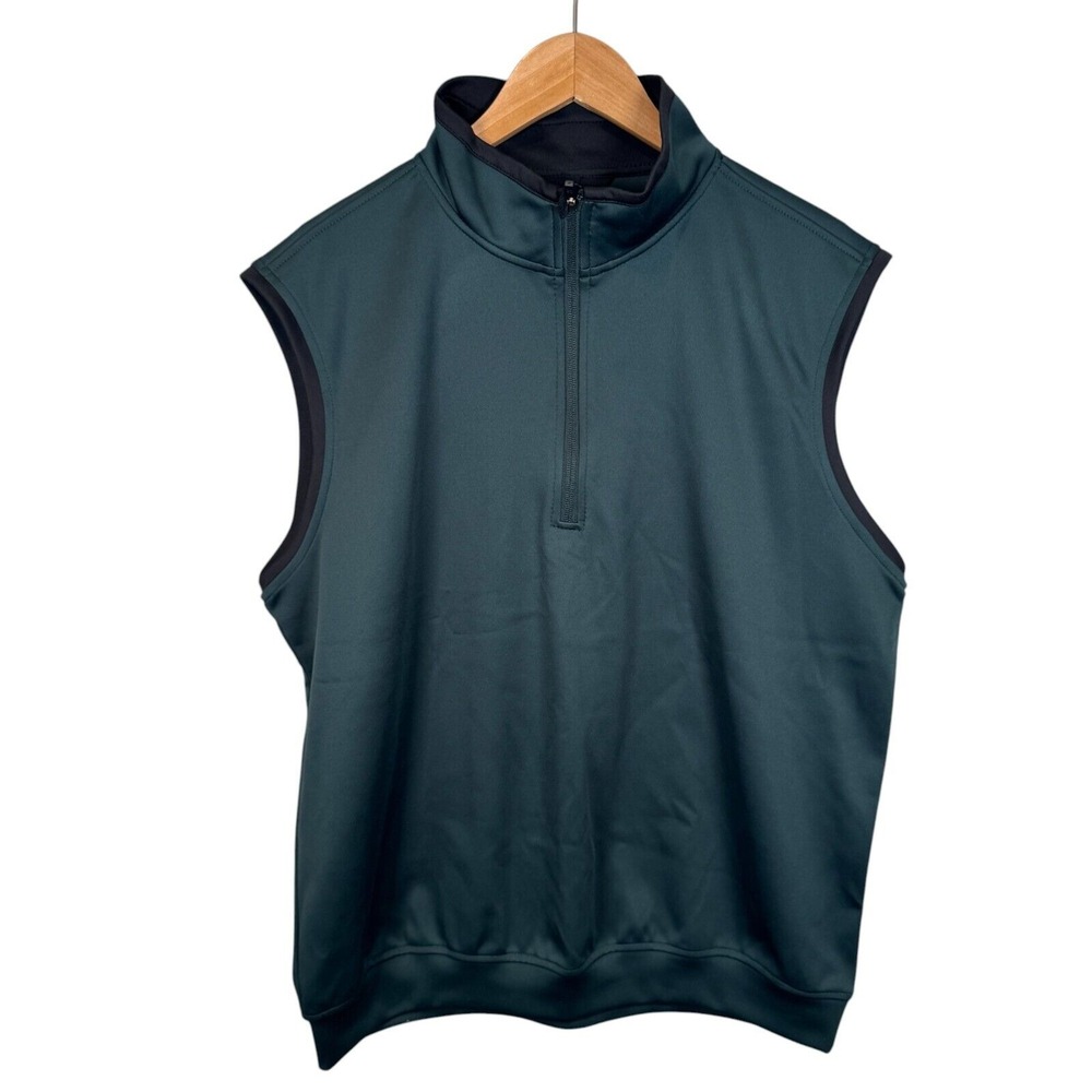 Zero Restriction Airflow Tech Vest 1/4 Zip Mens Size Medium Jungle‎ Green Black